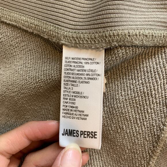 James Perse Blazer Womens 2 Taupe Standard Knit One Button Cotton Shawl Collar - Picture 9 of 12